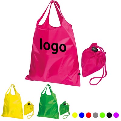 Folding Reusable Tote Bag With Attached Pouch