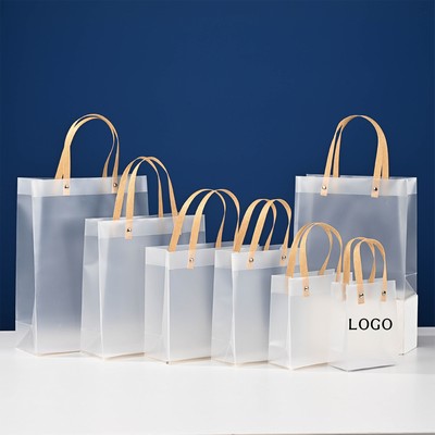 Crystal Frosted Plastic Tote Bag with Handle