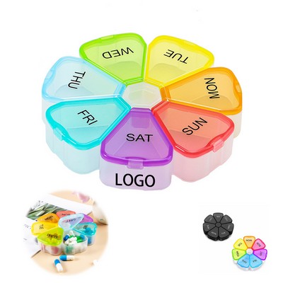 Round Rainbow 7-Day Pill Case