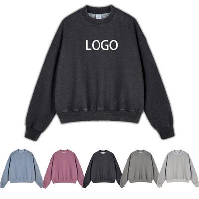 350G Heavyweight Fleece Fabric Crew neck Sweatshirt