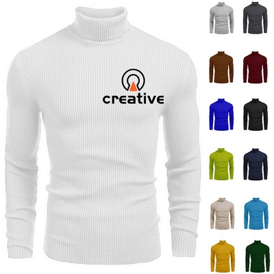 Mens Casual Turtleneck Sweater