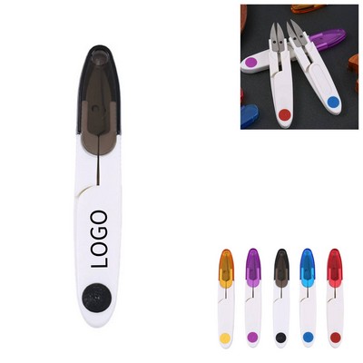 U-Shaped Spring-Loaded Thread Snips With Cover