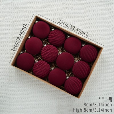 Dark Velvet Flocked Christmas Ornament Balls