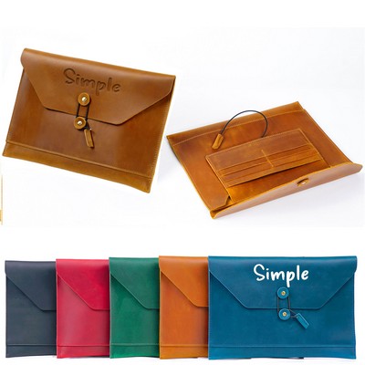 Leather Business Briefcase File Bag