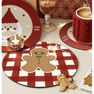 Christmas Round Silicone Coaster 4pcs set 14-22cm