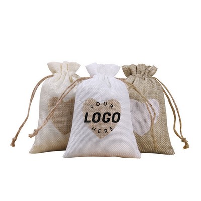 Small Jute Drawstring Bag