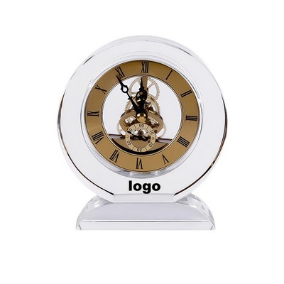 Crystal Table Clock with Mechanical Movement for Home or Office Decor