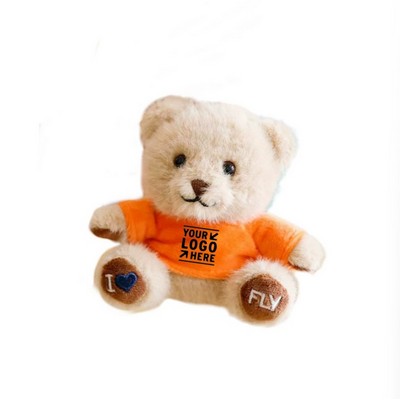 4''Cute Plush Bear Stuffed Toy with Keychain