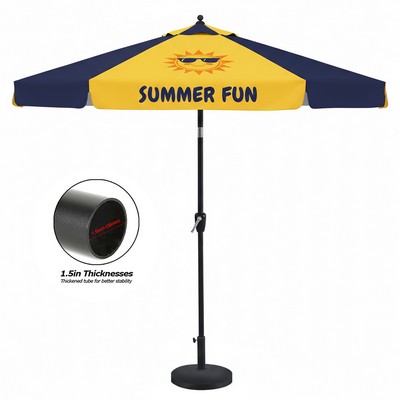 7.5' Black Aluminum Commerical Market Umbrella w/ Crank & Auto-Tilt ( Dye Sublimation )