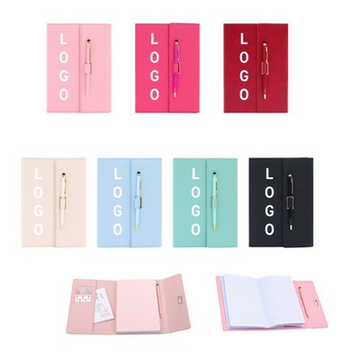 Macaron Tri-Fold Notebook With Pen
