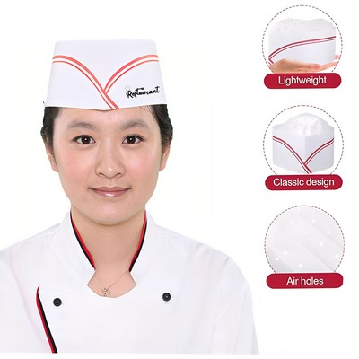 120g Disposable Soda Jerk Paper Cap Chef Hat Adjustable