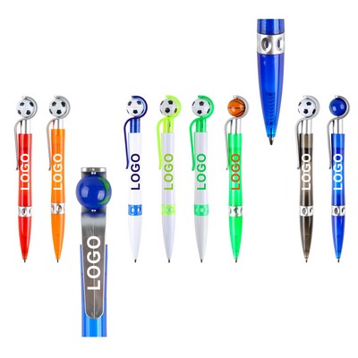 Rotating Soccer Basketball Globe Ballpoint Pen Stress Relief Trendy Stationery