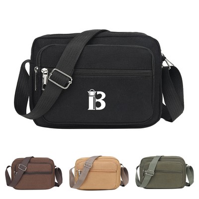 Vintage-Inspired Retro Canvas Crossbody Bag