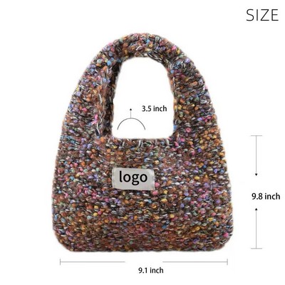Colorful Polyester Knitted Vintage Wristlet Pouch With Wrist Strap