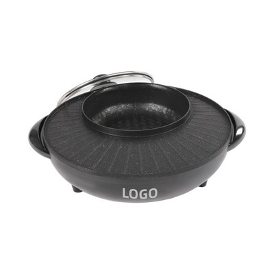 Sankon Rectangular Electric Hot Pot Grill Combo for Home Cooking