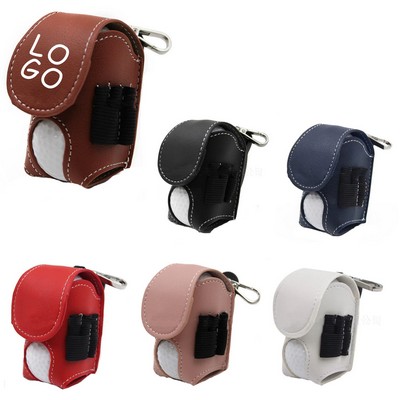 PU Leather Tee Holder Golf Ball Carry Bag