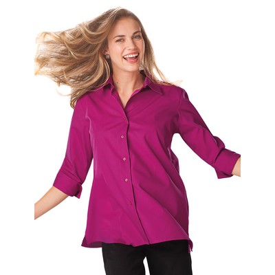 Blue Generation - Women's Pocketless 3/4-Sleeve Poplin Swing Shirt