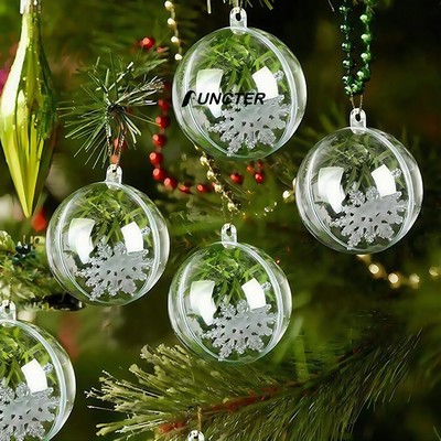 4" Clear Acrylic Fillable Ornaments Ball Christmas Ball