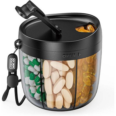 Multi Compartment Travel Portable Pill Dispenser
