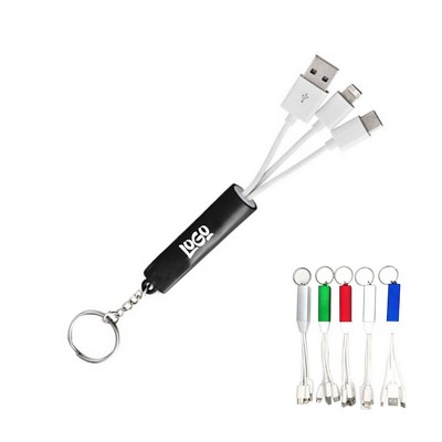 3-in-1 Keychain USB Data Transmission Cable