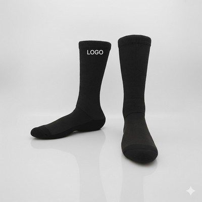 Plus Size Bamboo Fiber Socks Loose Top Wide Calf Mid Crew Socks Comfortable Fit