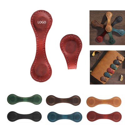 Vintage PU Leather Magnetic Bookmark