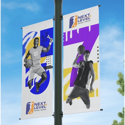 Pole Banners - 18oz Blockout Scrim Vinyl - 30"w x 60"h - Custom Print - Double Sided