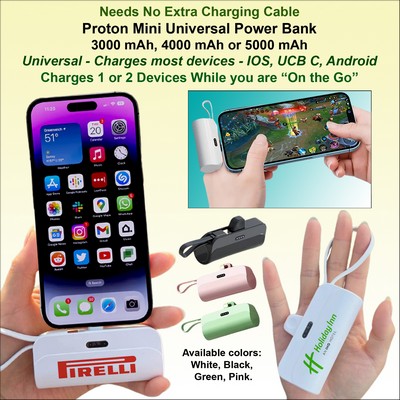 Proton Mini Universal Power Bank, Universal, 4000 mAh