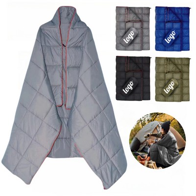 Fluffy Waterproof Camping Wearable Packable Blanket