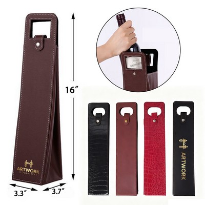 Faux Leather Wine Tote