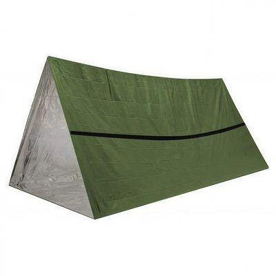 Emergency Survival Tent and Thermal Blanket 2" 1 for Outdoor Rescue Use
