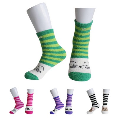 Cartoon Animal Anti-Slip Fuzzy Socks