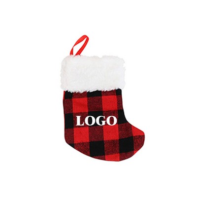 Red And Black Checkered Christmas Socks