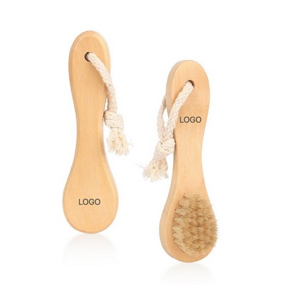 Natural Boar Bristle Facial Cleansing Brush Deep Clean Face Tool Small Pore Care Brush