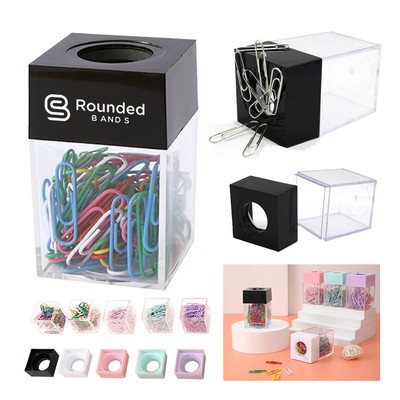 Clear Box Papers Clip Organizers Set with Magnetic Top