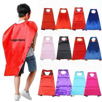 Double Layer Satin Superhero Cape For Kids
