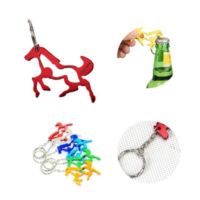 Aluminum Horse-Shaped Keychain Bottle Opener