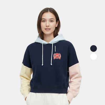 Annabelle Women's Sueded Cropped Colorblock Hoodie