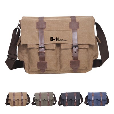 Canvas Messenger Laptop Bags Unisex