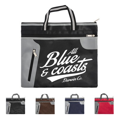 Waterproof Oxford Zip File Tote Bag