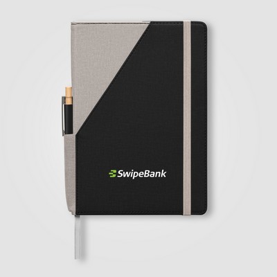 Xanadu Recycled PU Two-Tone Refillable Pen Set Notebook - A5 - Full-Color Inkjet