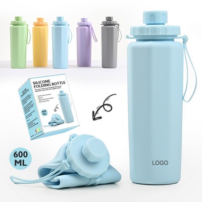 Collapsible Silicone Sports Water Bottle BPA-Free Food Grade Travel Cup Portable Leakproof