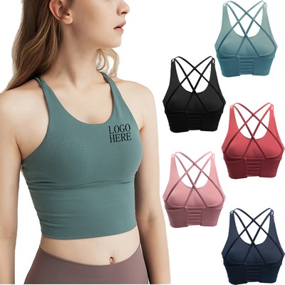 Seamless Motion-Control Racerback Sports Bra Top