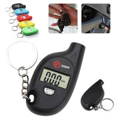 LCD Digital Display Tire Pressure Gauge With Keychain