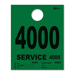 4000-4999 Heavy Brite™ Green Premium Service Dispatch Number Tag