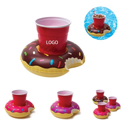 PVC Inflatable Doughnut Drink Holder Pool Float