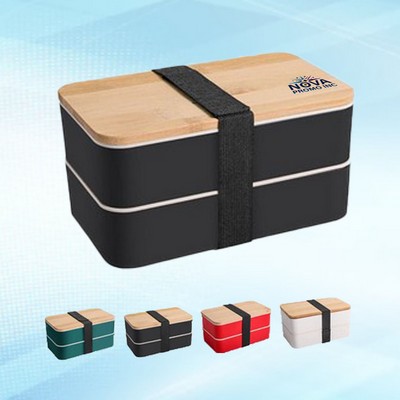 Wheat Straw Bento Box with Included Cutlery Set for Eco-Friendly and Portable Meal Storage