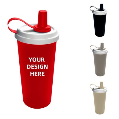 16-ounce Stylish Double-walled Tumbler With Straw
