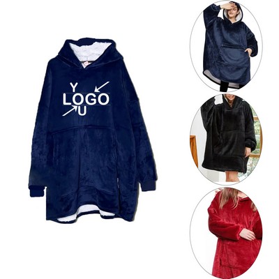 Cozy Oversized Fleece Hoodie Blanket