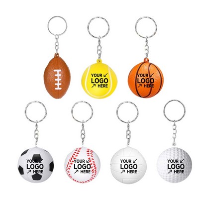 Sports Ball Stress Reliever Keychain